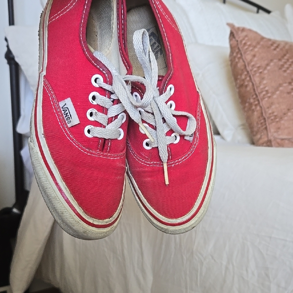 Vans Red Canvas Sneakers